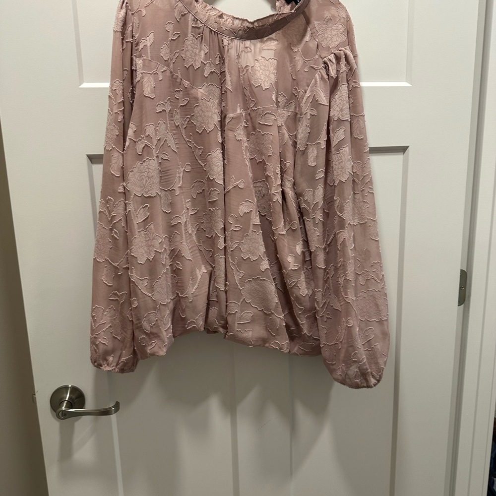 Torrid Blush Floral Lace Blouse